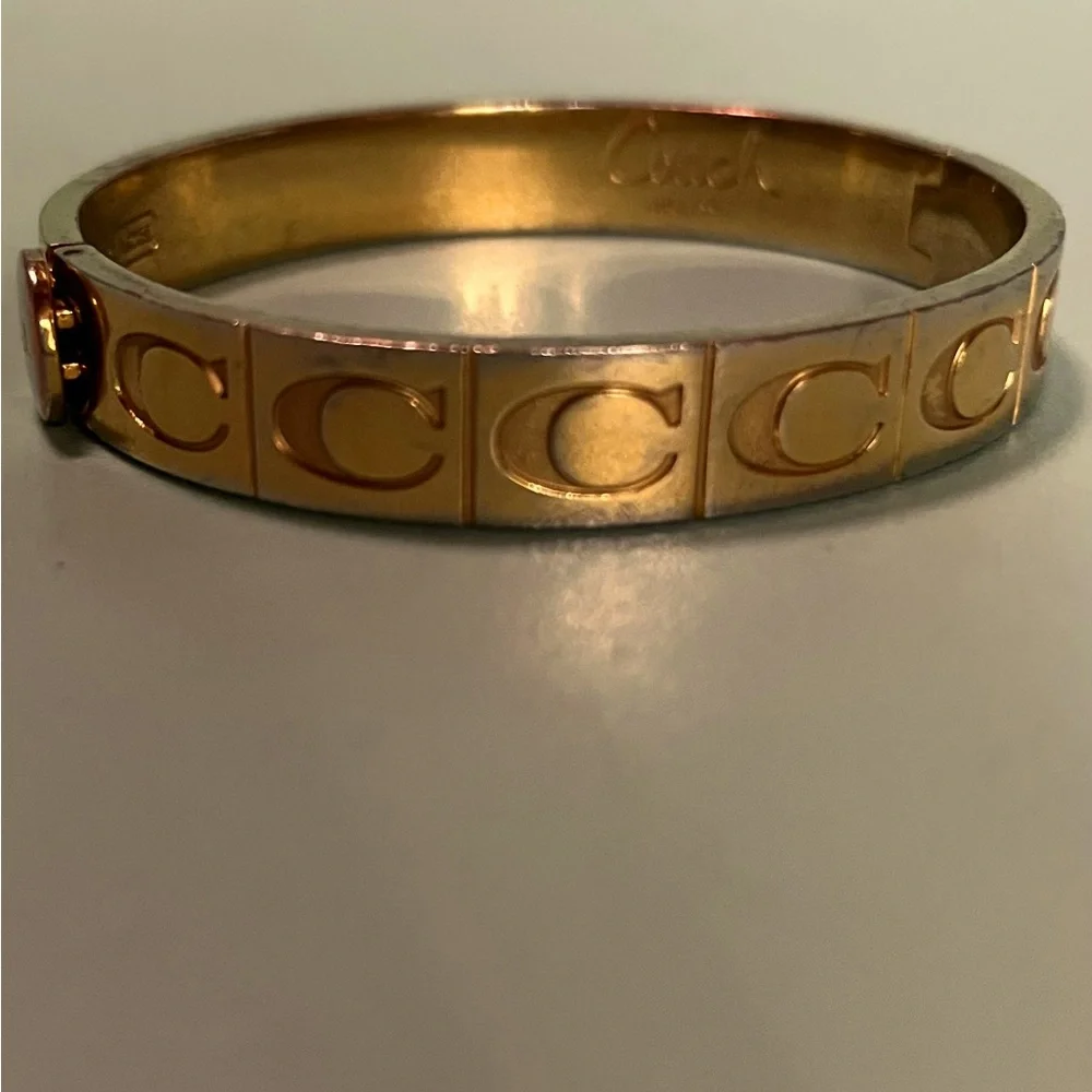 Coach C Signature Hinged Bangle Bracelet